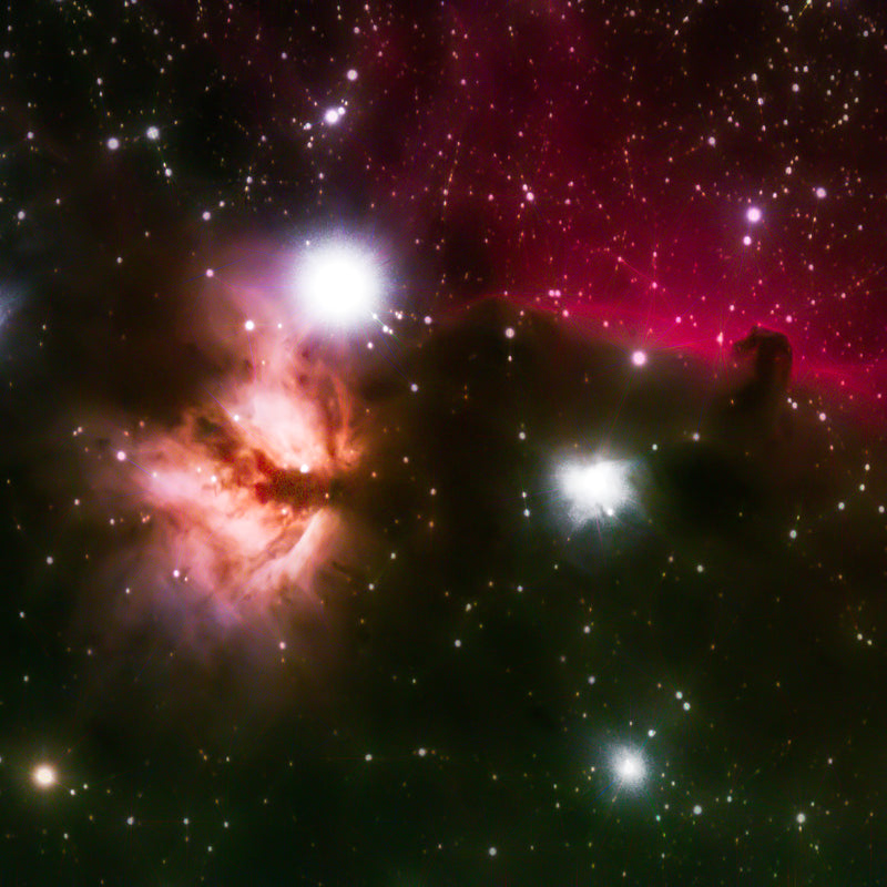 Deep sky image of the Flame Nebula