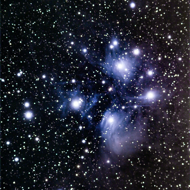 Deep sky astrophotography of the Pleiades, The Seven Sisters in Rodeo, NM 
